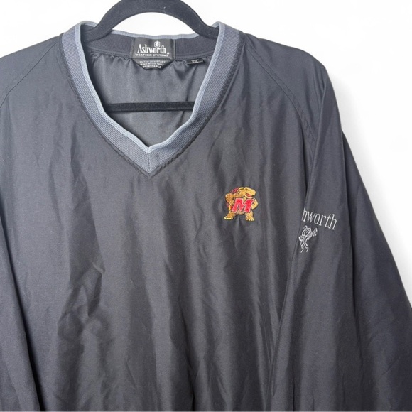 Ashworth XXL Black Maryland Terps Windbreaker Pullover Jacket - Picture 3 of 6